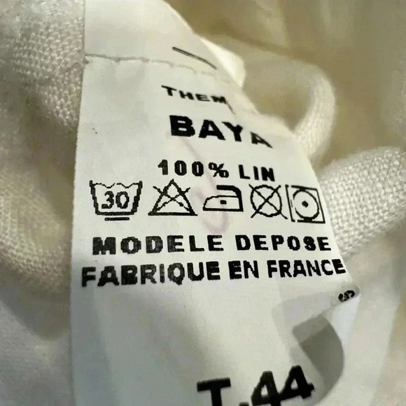 FJVA Paris 100% linen button up top w/lace back and fringe cuffs. - Picture 12 of 14